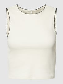 Korte top met ronde hals, model 'KERRY' van Only Wit - 25