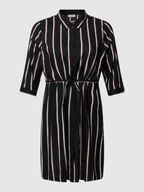 Knielange PLUS SIZE overhemdjurk van viscose van ONLY CARMAKOMA Grijs / zwart - 13