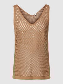 Tanktop in gebreide look van s.Oliver BLACK LABEL Bruin - 37