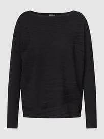 Gebreide pullover met geribde ronde hals van s.Oliver BLACK LABEL Grijs / zwart - 20