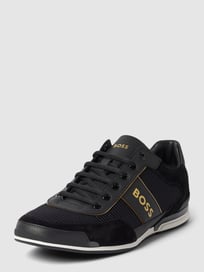 Sneakers met labelprint, model 'Saturn' van BOSS Grijs / zwart - 33