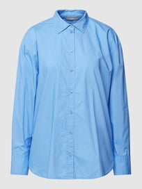 Overhemdblouse met sportmanchetten van Jake*s Collection Blauw / turquoise - 42