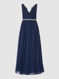 PLUS SIZE Abendkleid mit floralen Stickereien  von My Mascara Curves Blau / Türkis - 16