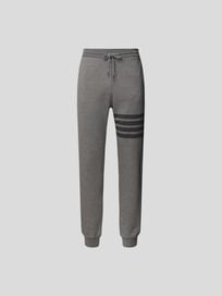 Sweathose mit Kontraststreifen von Thom Browne Grau / Schwarz - 37