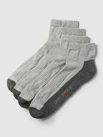 Socken mit Label-Print im 4er-Pack von camano Grau / Schwarz - 37
