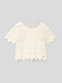 T-Shirt mit Lochstickereien Modell 'NOELLE' von Pepe Jeans Weiß - 12