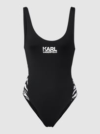 Badpak met labelprint van Karl Lagerfeld Beachwear Grijs / zwart - 34
