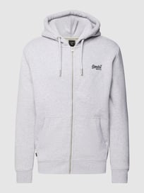 Sweatjacke mit Logo-Stitching Modell 'VINTAGE LOGO' von Superdry Grau / Schwarz - 7