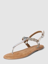 Teenslippers met siersteentjes van Tamaris Grijs / zwart - 16