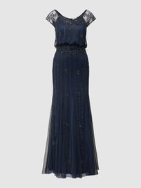 Avondjurk met sierkralen van LACE & BEADS Blauw / turquoise - 30