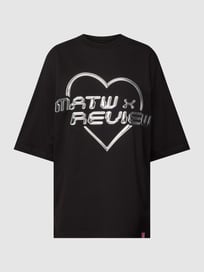 Oversized T-shirt met contrasterende labelprint van REVIEW Grijs / zwart - 13