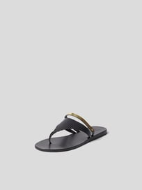 Zehentrenner mit Kontrastbesatz von Ancient Greek Sandals Grau / Schwarz - 14