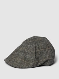 Platte pet met elastische inzet, model 'Schieber' van Müller Headwear Grijs / zwart - 25
