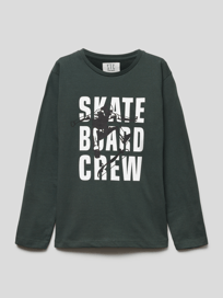Shirt met lange mouwen en motiefprint van Staccato Groen - 47