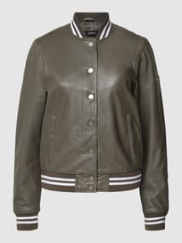 Lederjacke mit Label-Patch von Cabrini Grün - 30