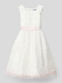 Kleid mit floralen Stickereien von Happy Girls Rosa - 42