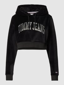 Hoodie im Cropped-Look von Tommy Jeans Grau / Schwarz - 37