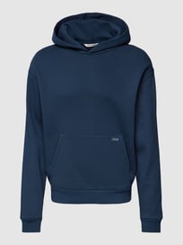 Hoodie mit Label-Detail Modell 'KANGAROO' von REVIEW Blau / Türkis - 20