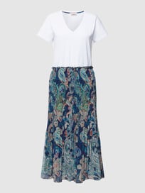 Midi-jurk met uitlopend rokdeel in batikdesign van Liu Jo White Blauw / turquoise - 24