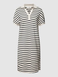 Knielange polojurk met streepmotief van Tommy Hilfiger Wit - 16