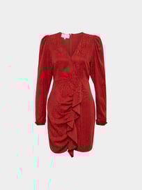 Kleid mit Rüschen und Volant von Designers Remix Rot - 5