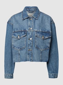 Jeansjack in used-look van REVIEW Blauw / turquoise - 12