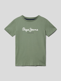 T-Shirt mit Label-Print von Pepe Jeans Grün - 4
