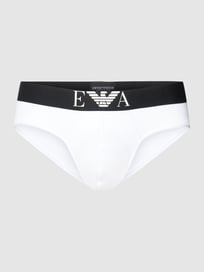 Slip mit Label-Print Modell 'SHINY BIG LOGO' von Emporio Armani Weiß - 20