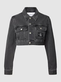 Kort jeansjack met labelpatch van Calvin Klein Jeans Grijs / zwart - 2