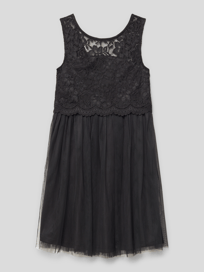 Kleid mit Spitzenbesatz von Happy Girls Grau / Schwarz - 43