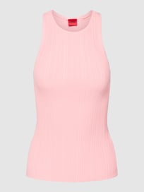 Gebreide top met ronde hals, model 'Shariza' van HUGO Roze - 12