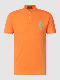 Custom slim fit poloshirt met labelstitching van Polo Ralph Lauren Oranje - 44