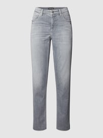 Jeans met labelpatch, model 'Kerry' van Cambio Grijs / zwart - 25
