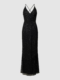 Abendkleid mit Paillettenbesatz von LACE & BEADS Grau / Schwarz - 29