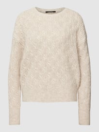 Gebreide pullover met kabelpatroon, model 'BESTPREIS' van comma Wit - 13