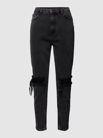 Skinny Mom Fit Jeans im Used-Look von REVIEW Grau / Schwarz - 10
