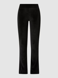 Bootcut high waist fluwelen broek met stretch  van URBAN CLASSICS Grijs / zwart - 4