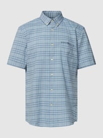 Freizeithemd mit Glencheck-Muster von Pierre Cardin Blau / Türkis - 29