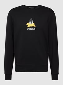 Sweatshirt mit Label-Print Modell 'FELPA' von Iceberg Grau / Schwarz - 13