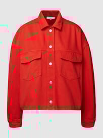 Oversized overhemdblouse met manchetten van Jake*s Casual Rood - 42