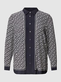 PLUS SIZE blouse met all-over logo, model 'MONOGRAM' van Tommy Hilfiger Curve Grijs / zwart - 13
