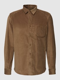 Overhemd van corduroy met borstzak, model 'Laremto' van Drykorn Bruin - 8