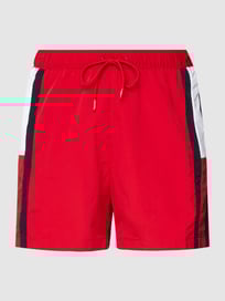 Zwembroek met contraststrepen van Tommy Hilfiger Rood - 32