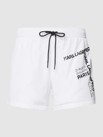 Badehose mit Eingrifftaschen von Karl Lagerfeld Beachwear Weiß - 40