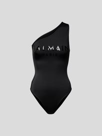Badeanzug im One-Shoulder-Design von Balmain Grau / Schwarz - 4