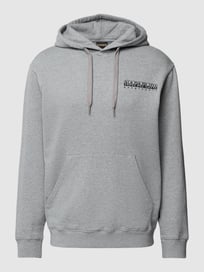 Hoodie mit Logo-Print Modell 'QUITO' von Napapijri Grau / Schwarz - 39