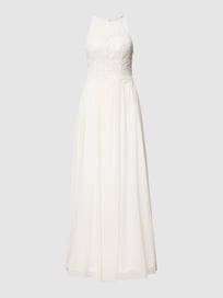Avondjurk van kant en chiffon van Laona Wit - 41