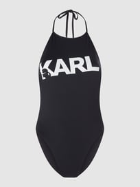 Badpak met logo  van Karl Lagerfeld Beachwear Grijs / zwart - 36