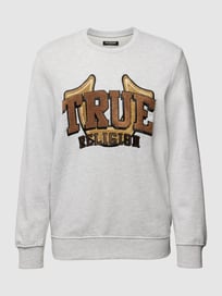 Sweatshirt mit Label-Applikation Modell 'Chanille' von True Religion Grau / Schwarz - 24