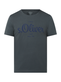 T-shirt van biologisch katoen  van s.Oliver RED LABEL Grijs / zwart - 11